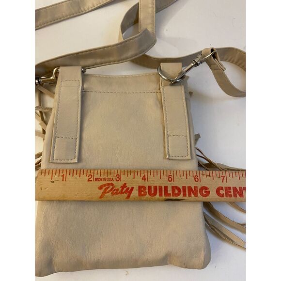 Claire SW Western Mini Crossbody Beige Fringes 8"x6" Faux Leather - Picture 4 of 6